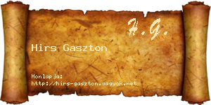 Hirs Gaszton névjegykártya